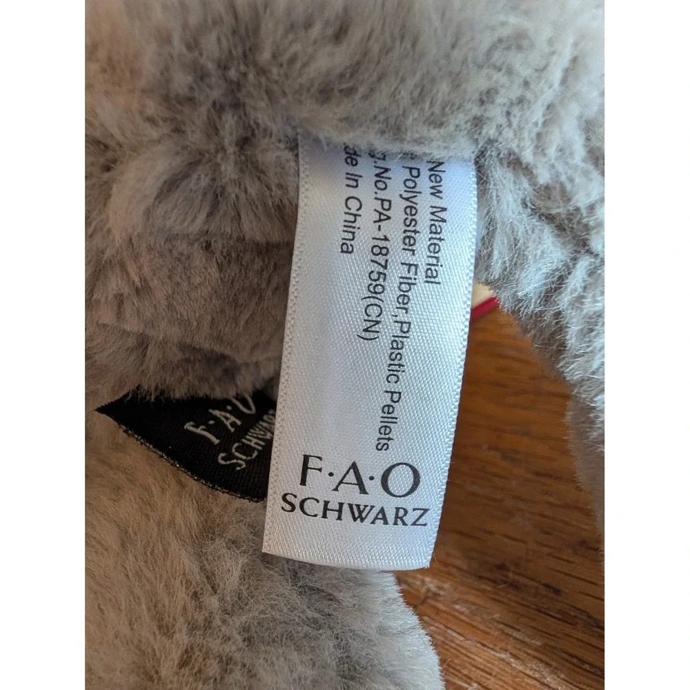 FAO Schwarz Plush Elephant Gray Floppy Stuffed Animal 2020 15 inch